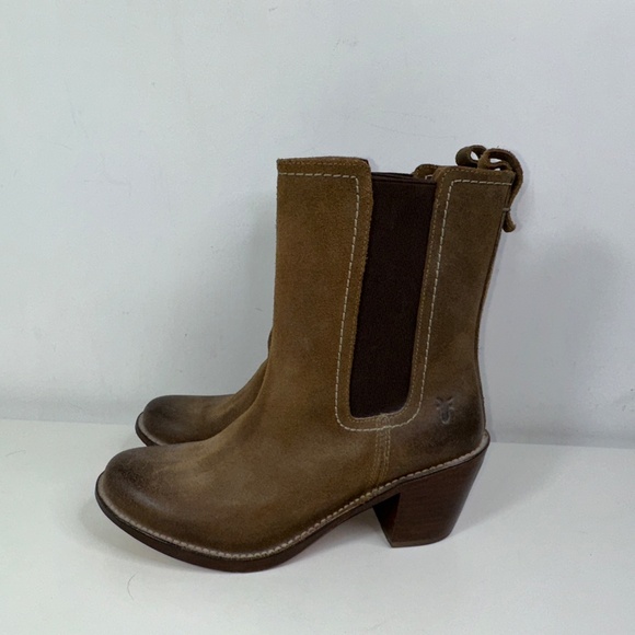 Fry Suede Chelsea Boots Aleksandra Zee Block Heel Women's Size 8 - Picture 1 of 16